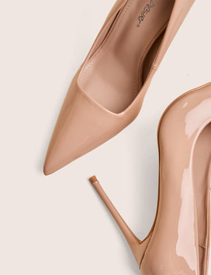 Caviar Nude Patent Pu Court Stiletto High Heels