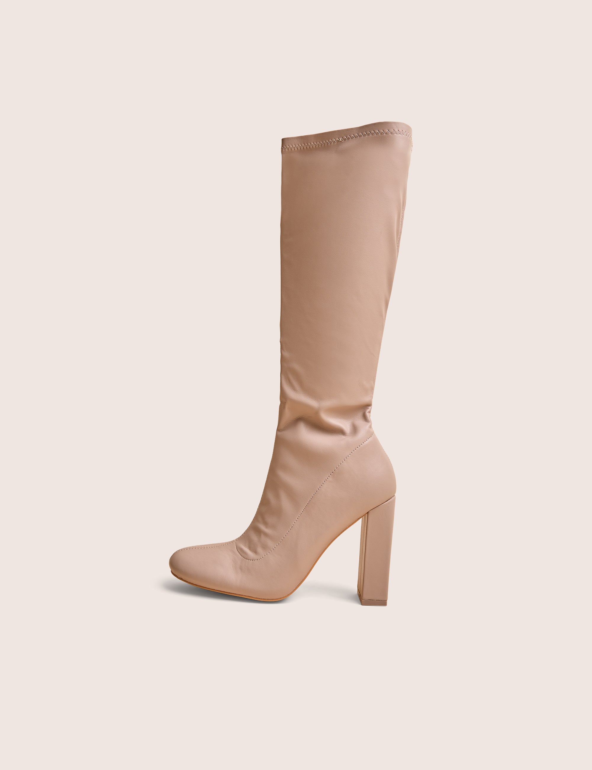 Christina Wide Fit Ecru Knee High Boots | Public Desire