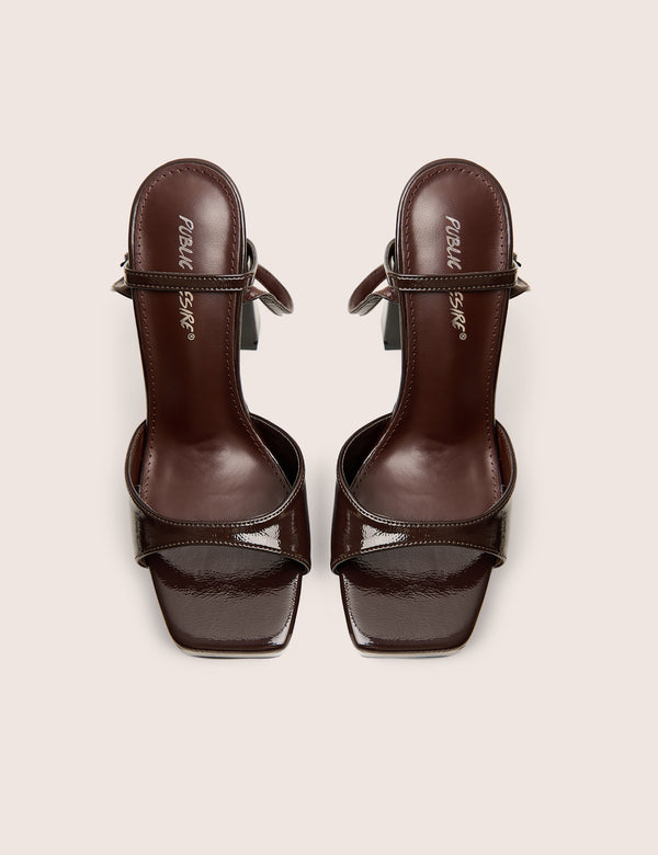 Resist Chocolate Patent Platform High Heels