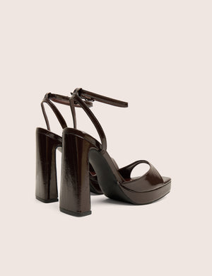 Resist Chocolate Patent Platform High Heels
