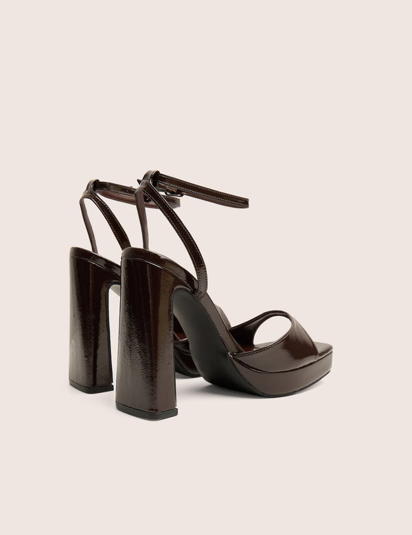 Resist Chocolate Patent Platform High Heels