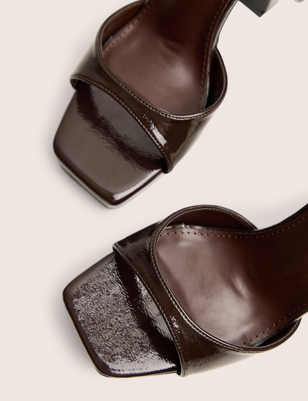 Resist Chocolate Patent Platform High Heels
