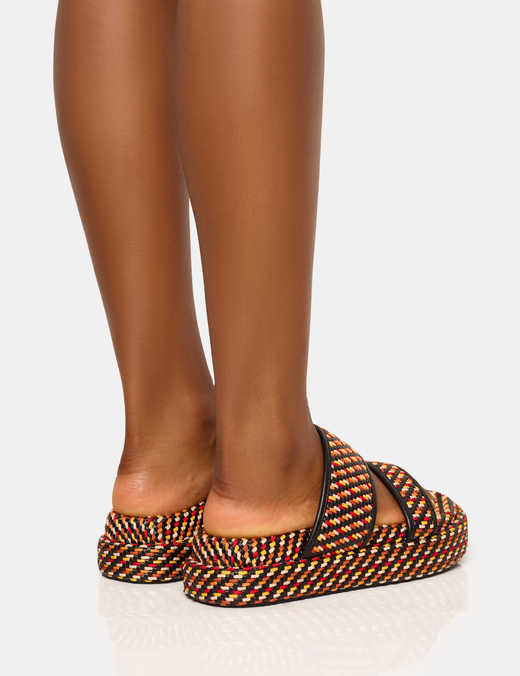 Cierra Multi Double Strap Patterned Platform Sandal | Public Desire