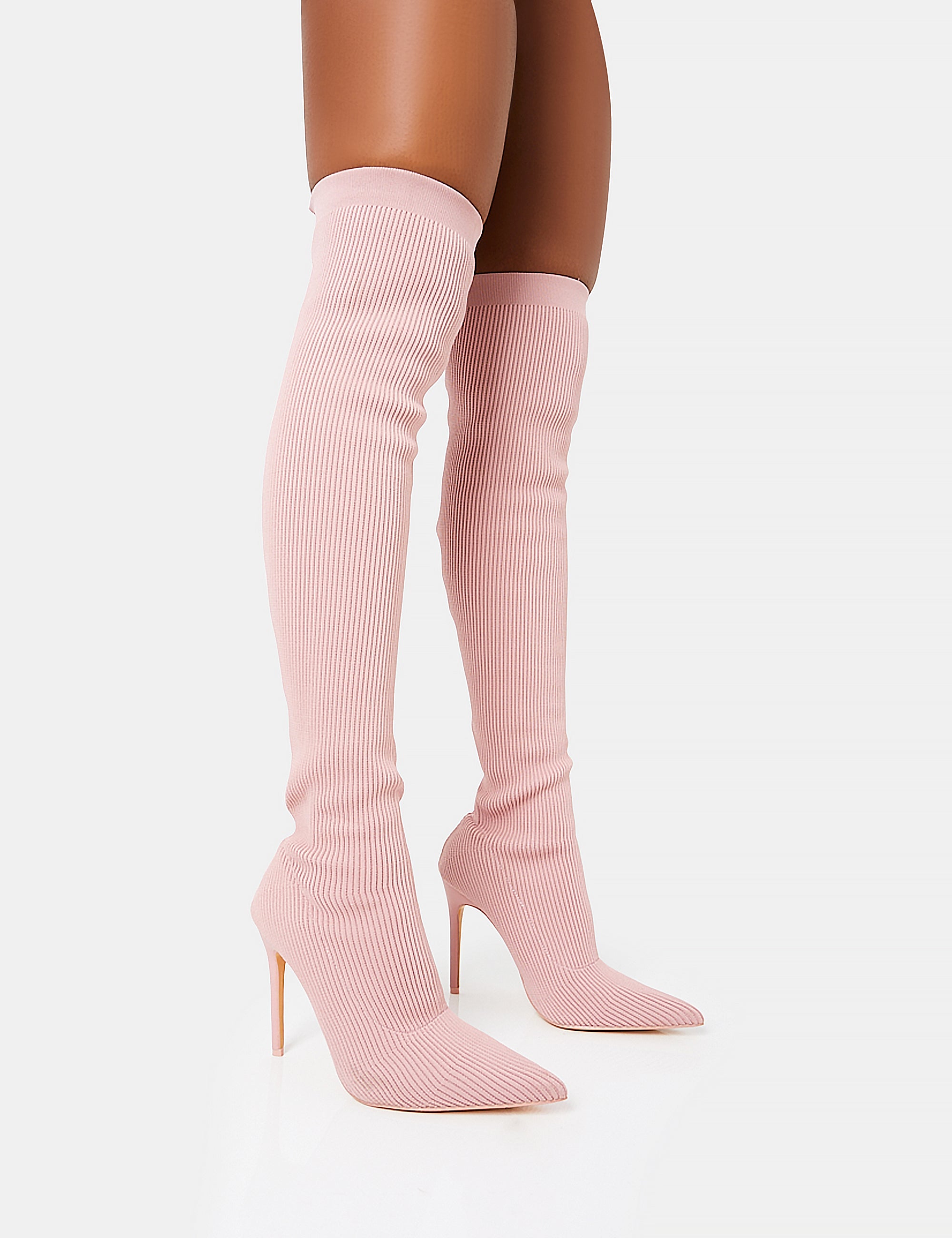 Pink suede knee high boots online