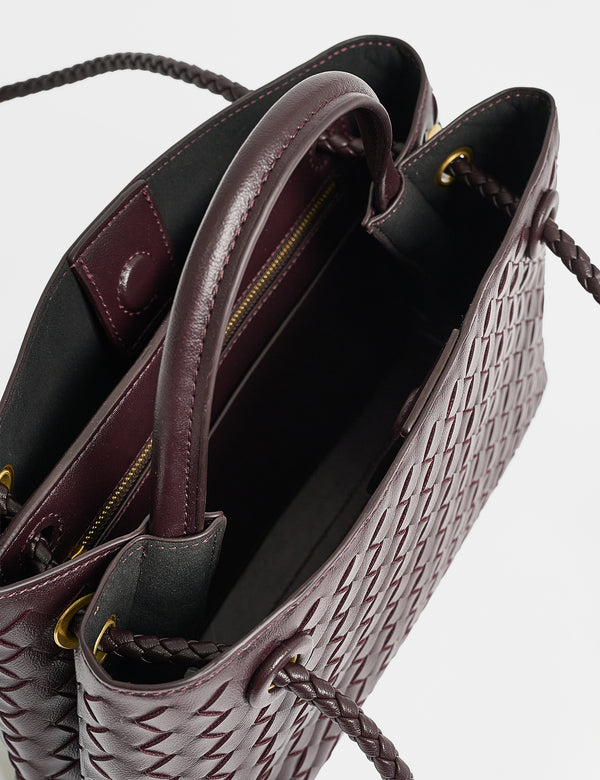 The Demi Chocolate Brown Weave Mini Tote Bag