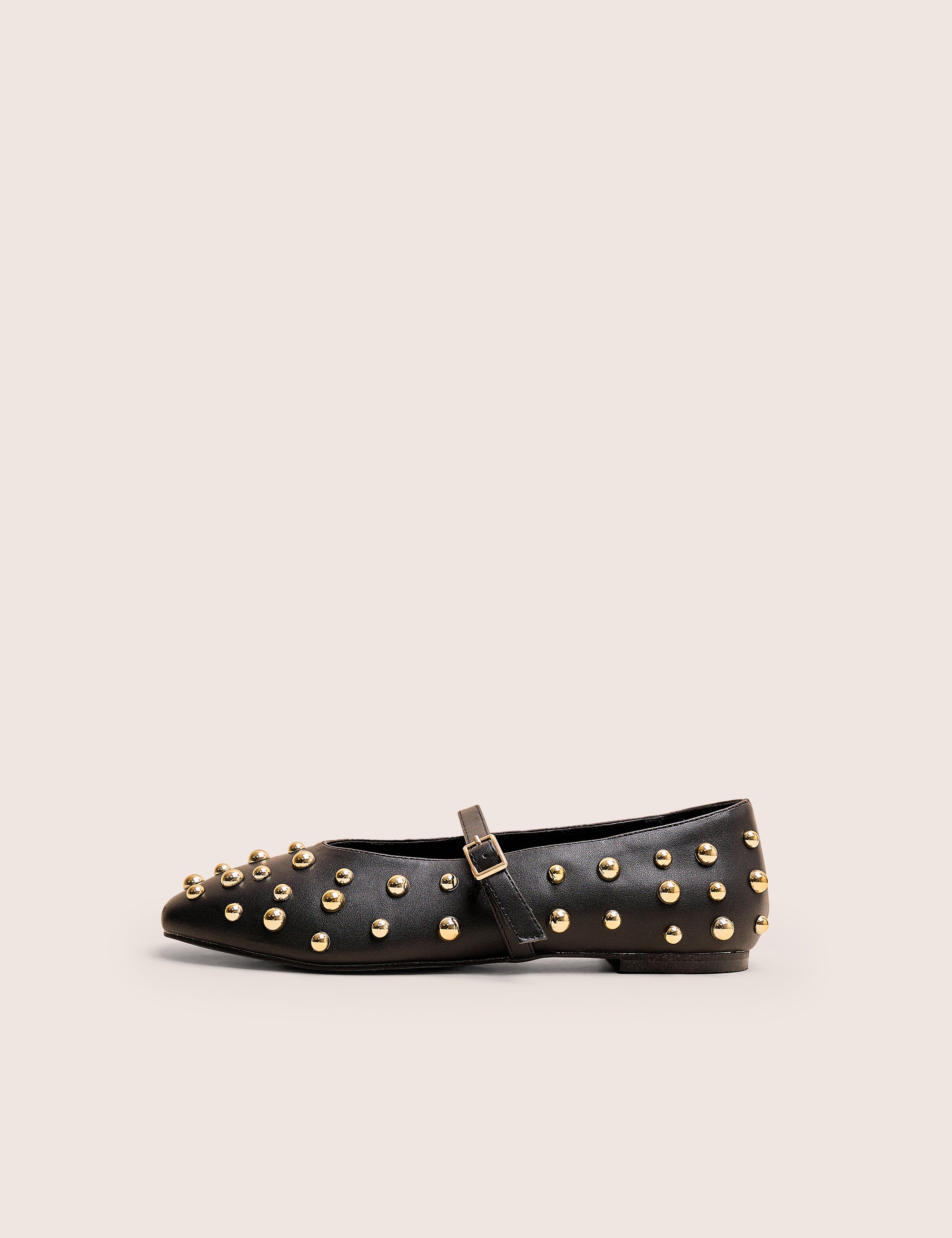 Elsie Black Studded Ballerina Flats