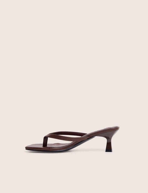 Everlast Chocolate Brown Thong Flip Flop Heels