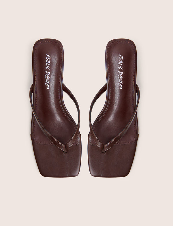 Everlast Chocolate Brown Thong Flip Flop Heels
