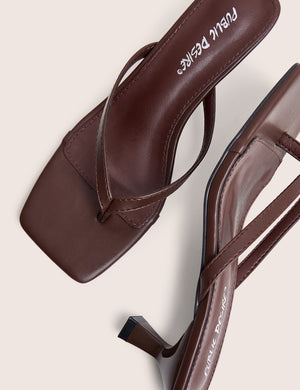 Everlast Chocolate Brown Thong Flip Flop Heels