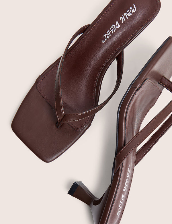 Everlast Chocolate Brown Thong Flip Flop Heels