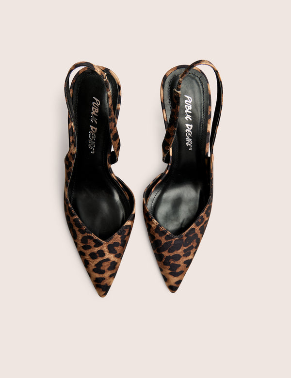 Extra Leopard Slingback Court High Heels