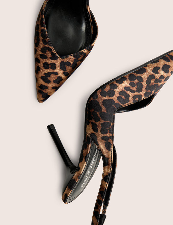 Extra Leopard Slingback Court High Heels