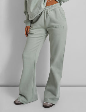 Kaiia Wide Leg Sweat Pants in Sage Green