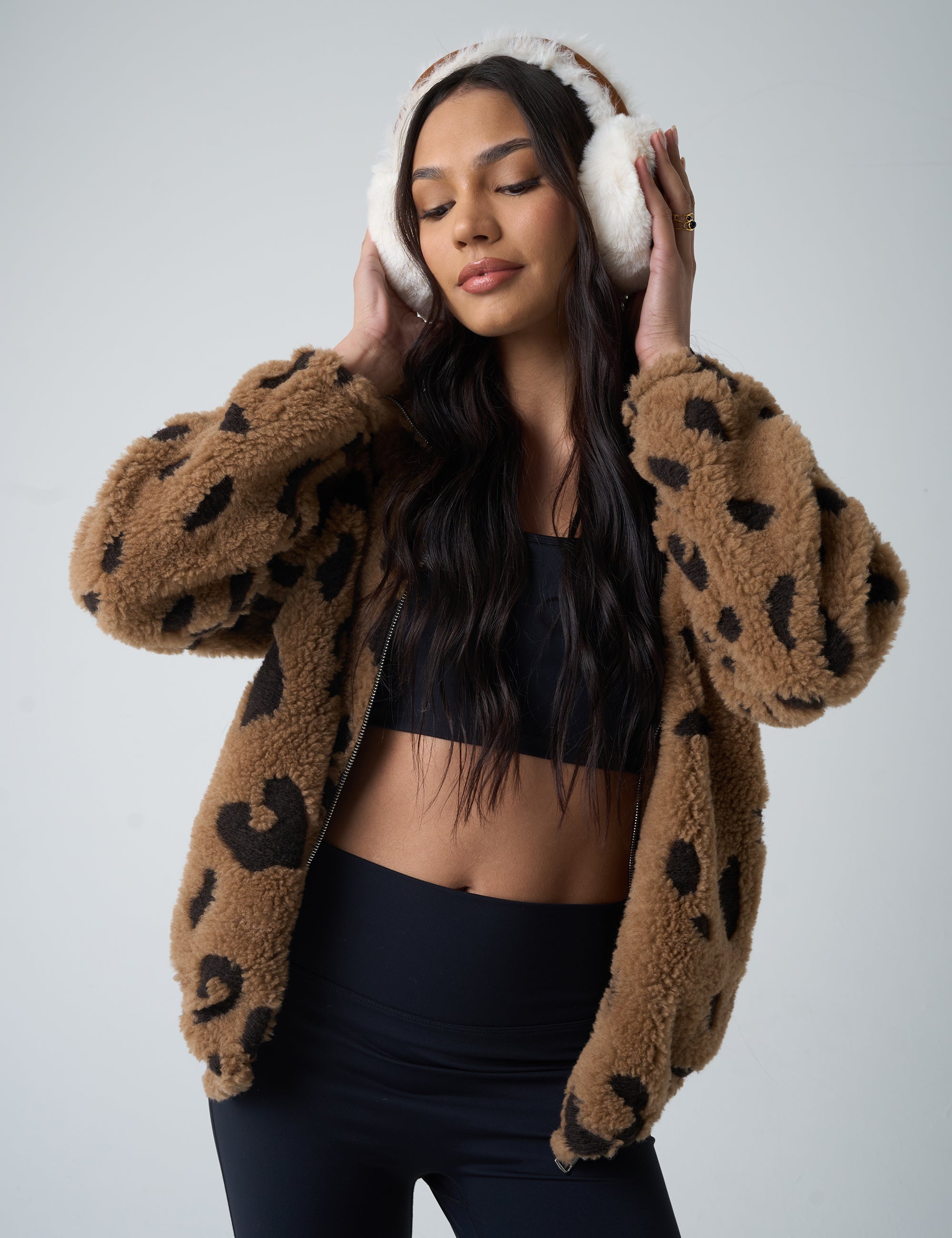Zip Up Fleece Jacket Leopard | Public Desire