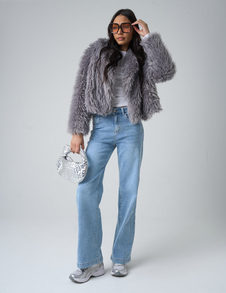 Big City Dreams Mid Rise Wide Leg Jeans Admiral Blue