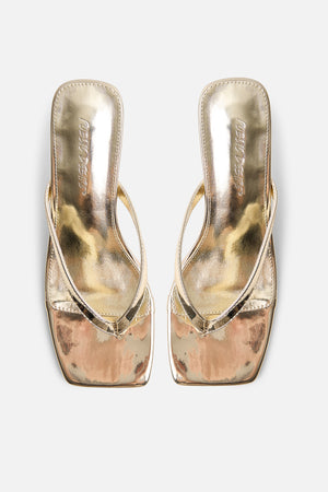 Everlast Gold Thong Flip Flop Heels