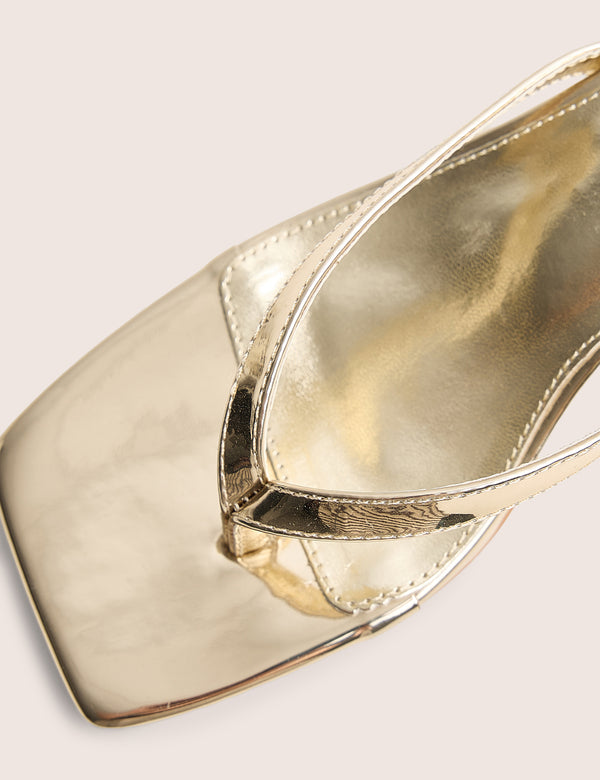Everlast Gold Thong Flip Flop Heels
