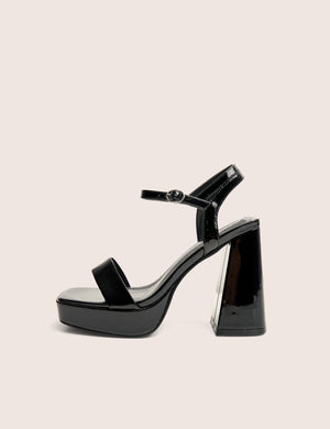 Figure Black Platform Patent High Heel
