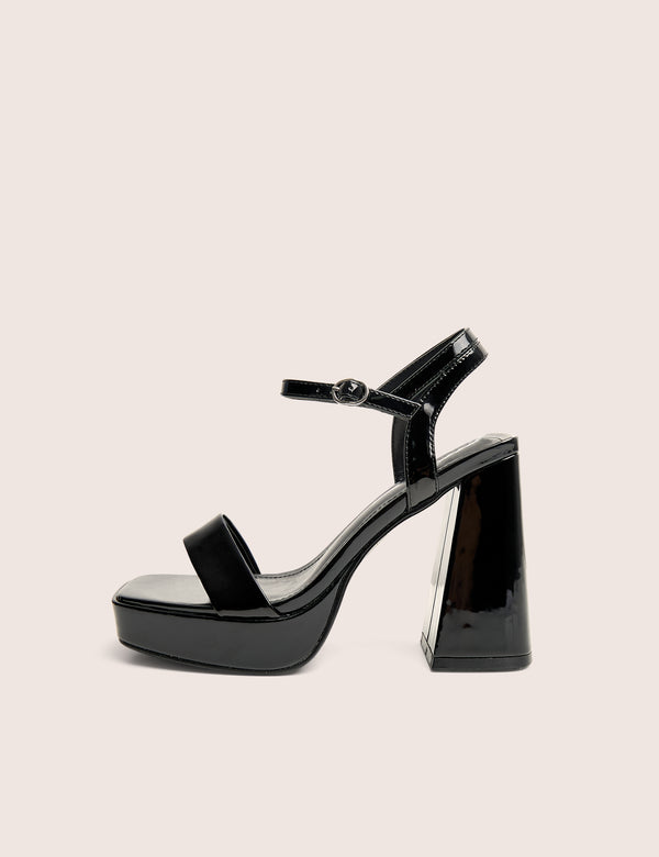 Figure Black Platform Patent High Heel