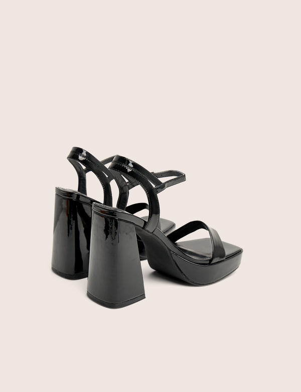Figure Black Platform Patent High Heel