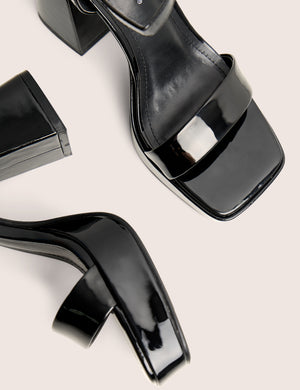 Figure Black Platform Patent High Heel