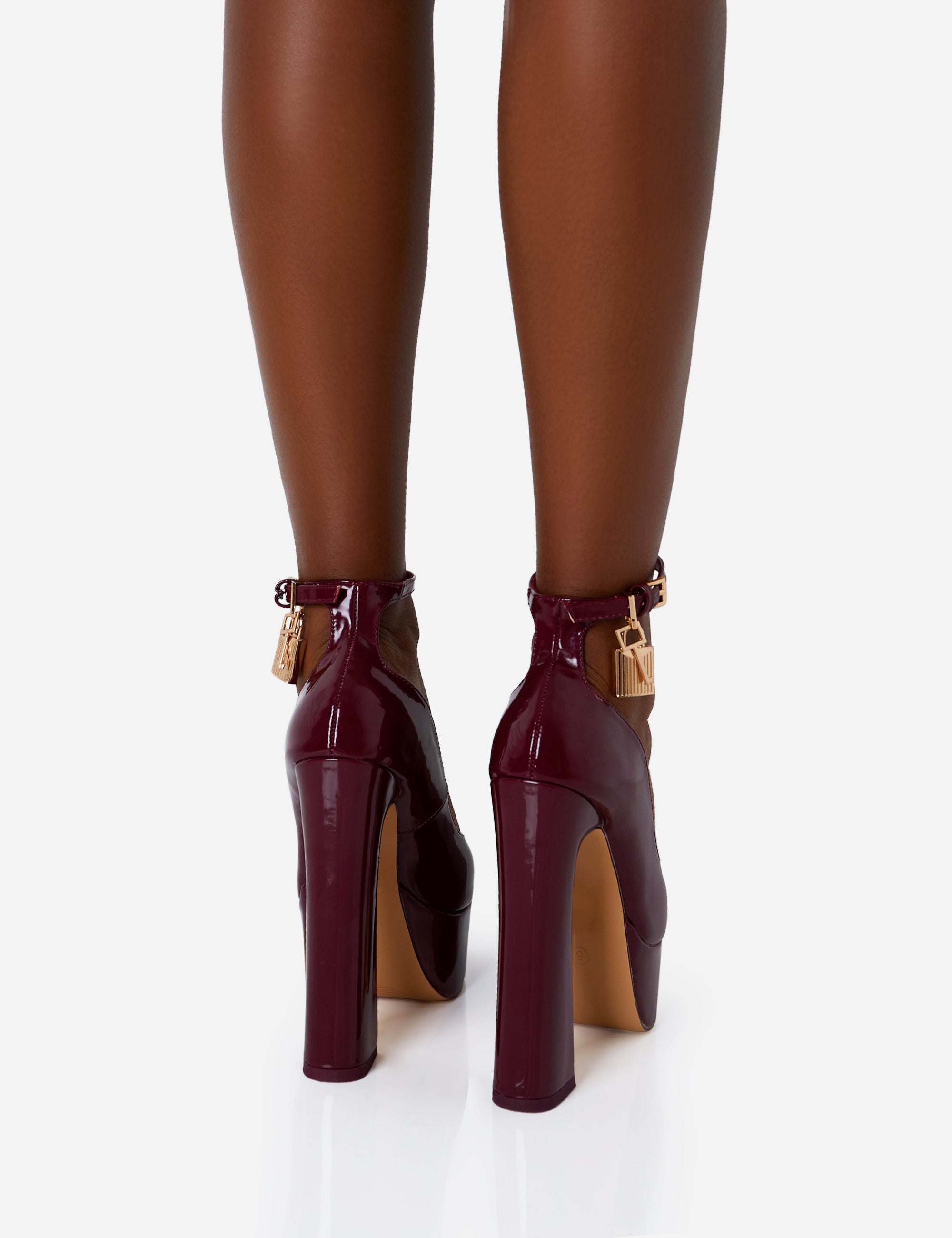 Burgundy platform heels shop