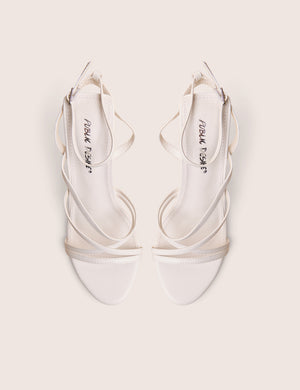 Free Spirit White Strappy Round Toe Mid Heels