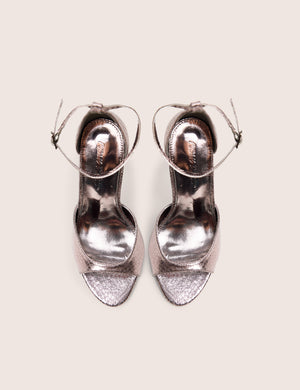 Gilded Pewter Metallic Strappy High Heel