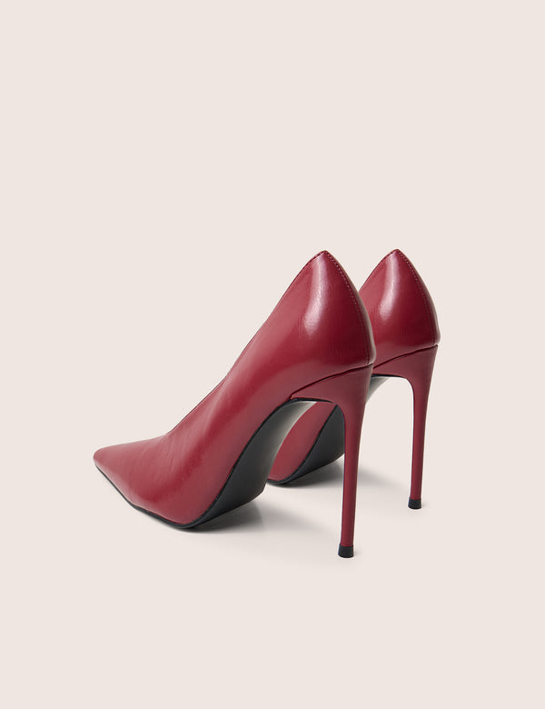 Glossy Burgundy Court High Heels