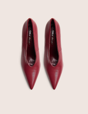 Glossy Burgundy Court High Heels