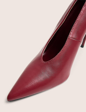 Glossy Burgundy Court High Heels
