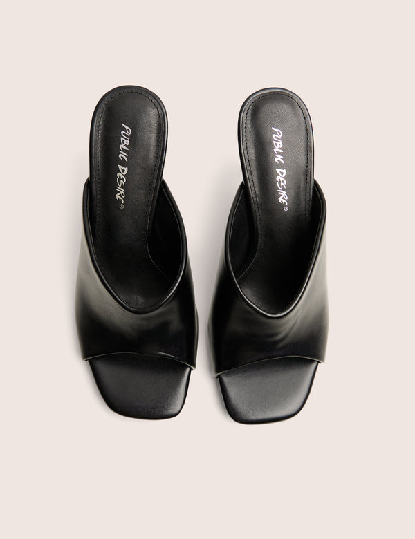 J'adore Black Mule Heels