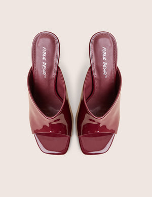 J'adore Burgundy Mule Heels