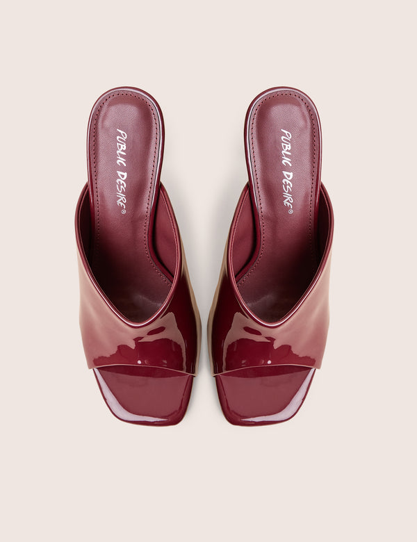 J'adore Burgundy Mule Heels