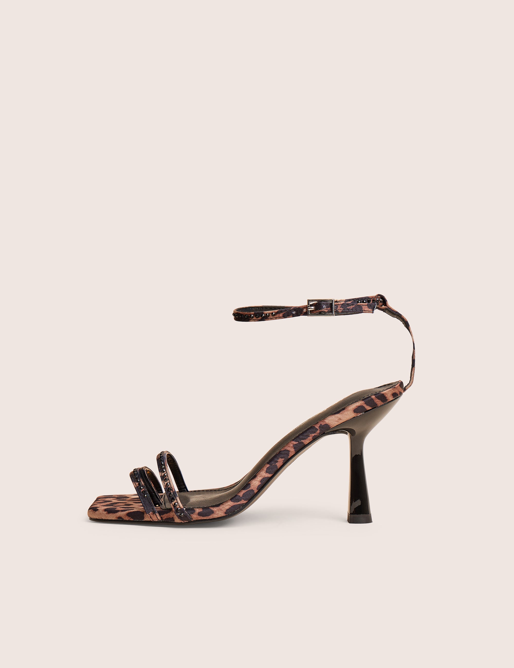 Jericho Leopard Toe Post Embellished Mid Heels | Public Desire Jericho Leopard Toe Post Embellished Mid Heels | Public Desire