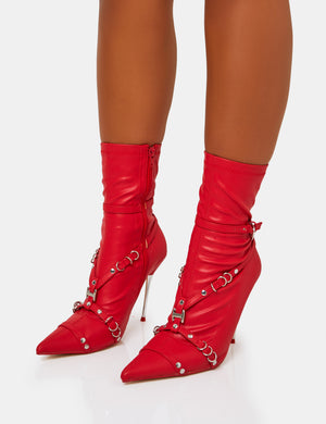 Pointed buckle boots clearance