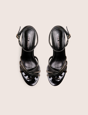 Juliette Black Minimal Strap Detail Kitten Heels