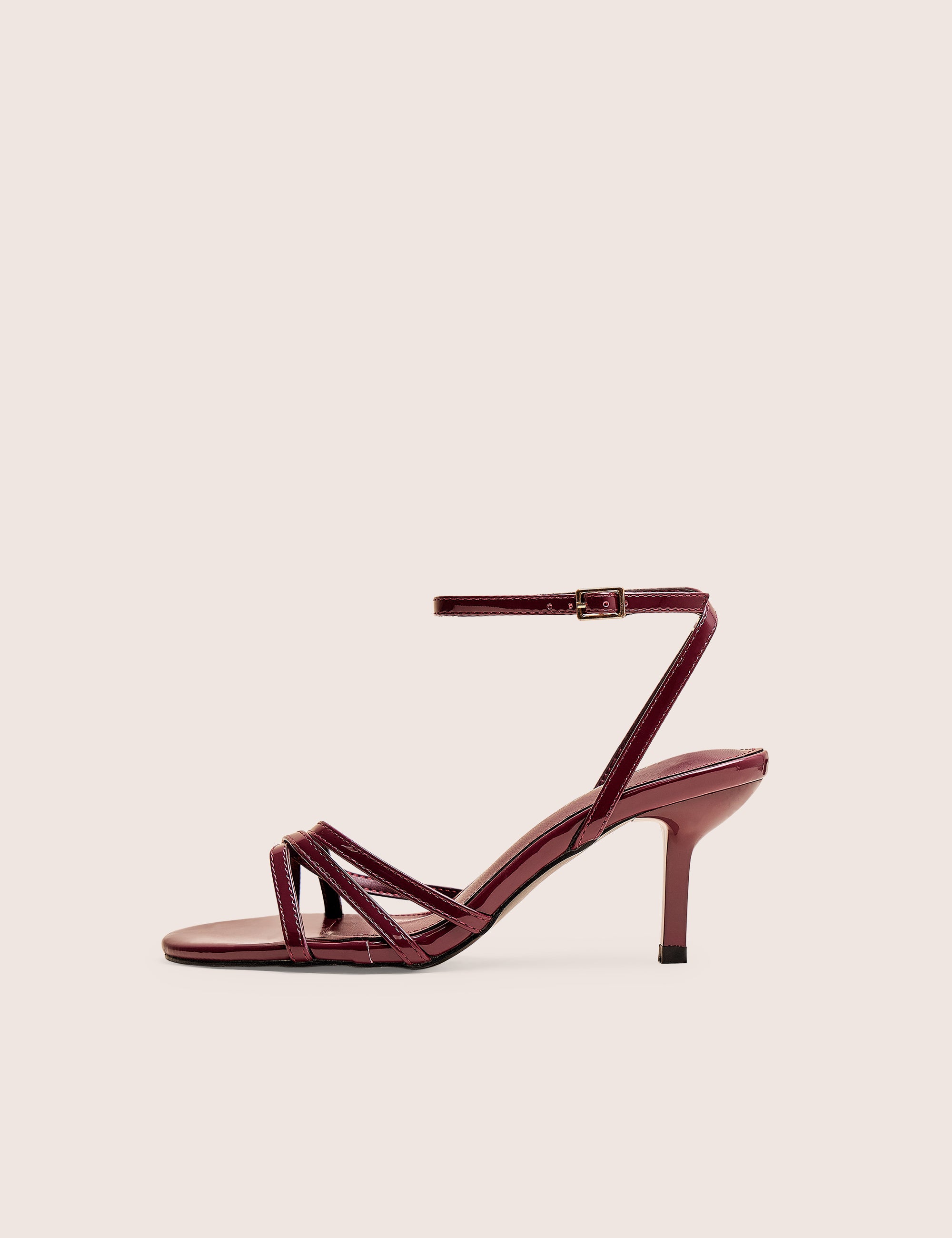 Juliette Burgundy Minimal Strap Detail Kitten Heel | Public Desire Juliette Burgundy Minimal Strap Detail Kitten Heel | Public Desire
