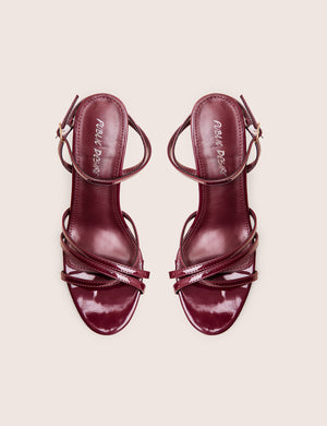Juliette Burgundy Minimal Strap Detail Kitten Heels