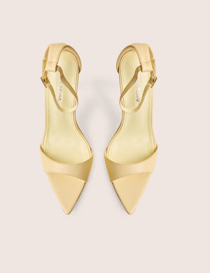 Kelisa Lemon Pu Pointed Toe Barely There Stiletto High Heels