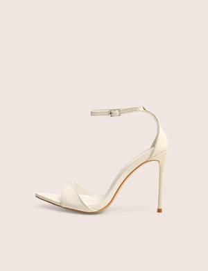 Kelisa White Pu Pointed Toe Barely There Stiletto High Heels