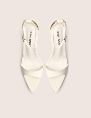 Kelisa White Pu Pointed Toe Barely There Stiletto High Heels