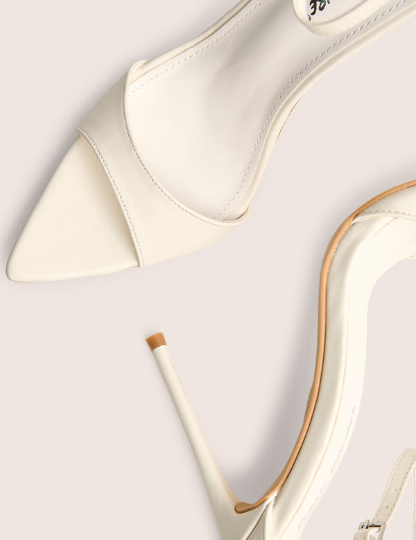 Kelisa White Pu Pointed Toe Barely There Stiletto High Heels