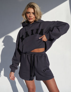 Dark grey sweat shorts online