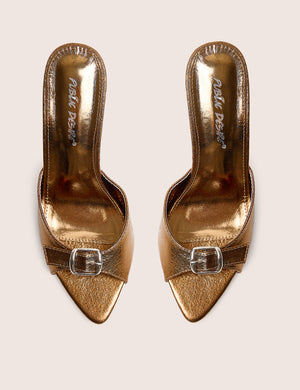 Ledi Bronze Metallic Mule High Heel
