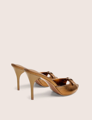 Ledi Bronze Metallic Mule High Heel