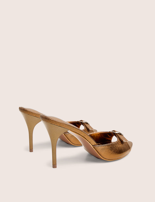 Ledi Bronze Metallic Mule High Heel