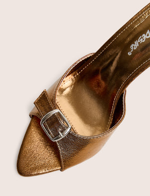 Ledi Bronze Metallic Mule High Heel