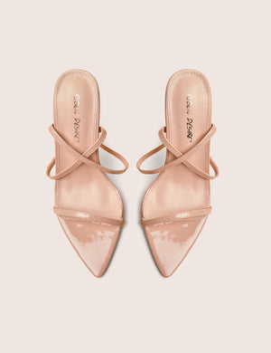 Legacy Nude Barely There Pointed Toe Gold Stiletto Heels