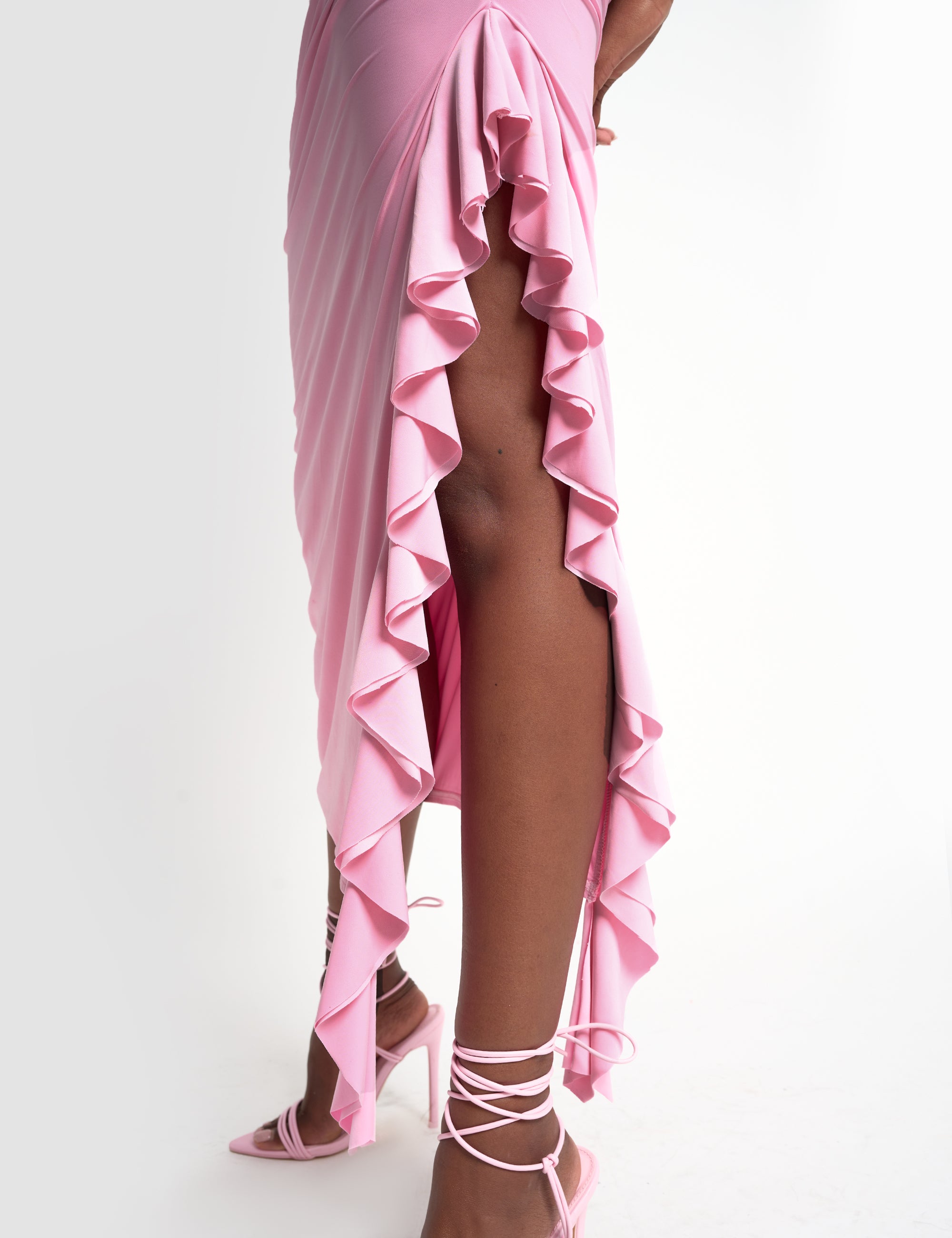 Drape Asymmetric Slinky Maxi Dress Pink | Public Desire Drape Asymmetric Slinky Maxi Dress Pink | Public Desire